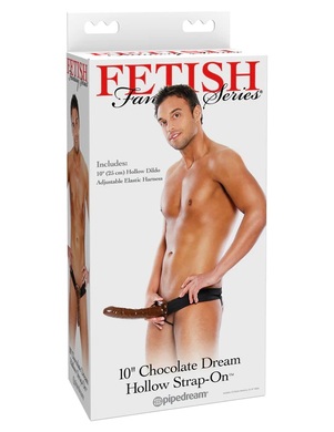 Фаллопротез на ремнях Chocolate Dream Hollow Strap-On 10"