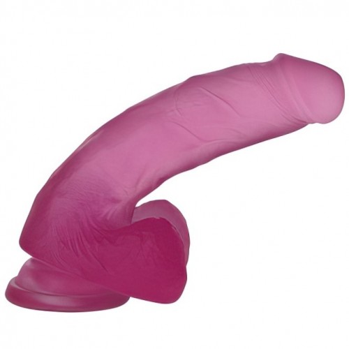 Розовый фаллос Jelly Studs Crystal Dildo Medium 18 см