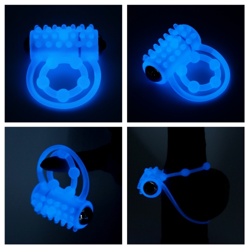 Двойное виброкольцо светящееся в темноте Lumino Play Vibrating Penis Ring