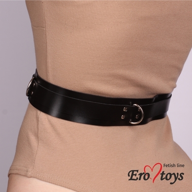 Бандажный пояс чёрный из натуральной кожи Erotoys Fetish line, Ero-74