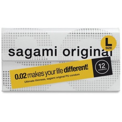 Полиуретановые презервативы увеличенного размера Sagami Original 0,02 L-size (12 шт)