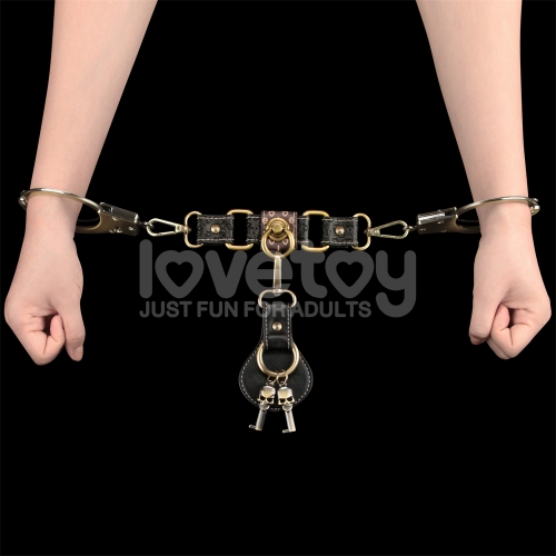 Наручники из искусственной кожи Rebellion Reign Heavy Metal Bronze