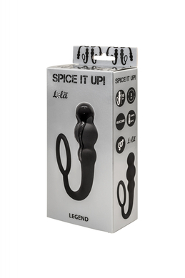 Анальная пробка с эрекционным кольцом черная Spice it up Legend