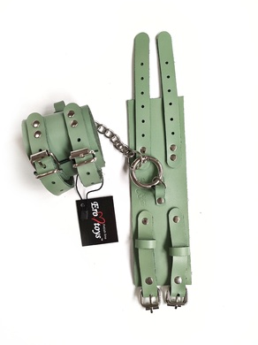 Наручники из натуральной кожи мятные Erotoys Fetish line, Ero-125gr