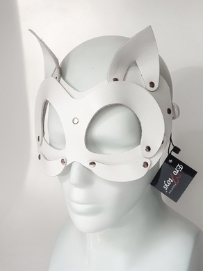Маска Кошечки из натуральной кожи белая Erotoys Fetish line, Ero-101w