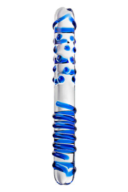 Двусторонний стеклянный фаллоимитатор Sexus Glass 22 см