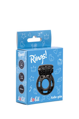 Эрекционное кольцо чёрное с вибрацией прозрачное Rings Axle-pin