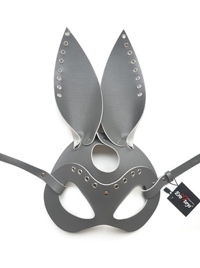 Маска Зайчика из экокожи с люверсами серая Erotoys Fetish line, Ero-96g