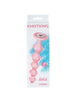 Анальная цепочка розовая с прозрачным кристаллом Emotions Chummy