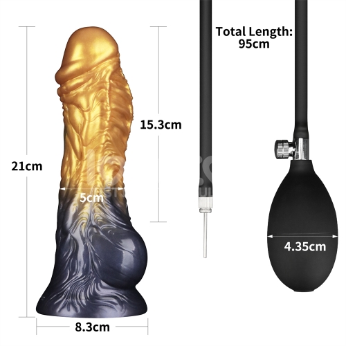Надувной фаллоимитатор на присоске AERОSX Inflatable Dildo 21 см