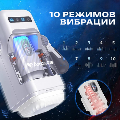 Инновационный робот-мастурбатор белый Amovibe Game Cup