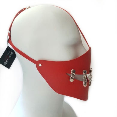 Маска Smile из натуральной кожи красная Erotoys Fetish line, Ero-223r