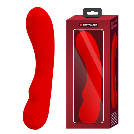 Перезаряжаемый изогнутый вибратор для точки G Pretty Love Matt Super Soft Silicone красный