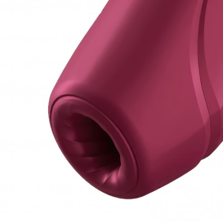 Вакуумный смарт-стимулятор клитора с вибрацией красный Curvy 1+ Satisfyer 