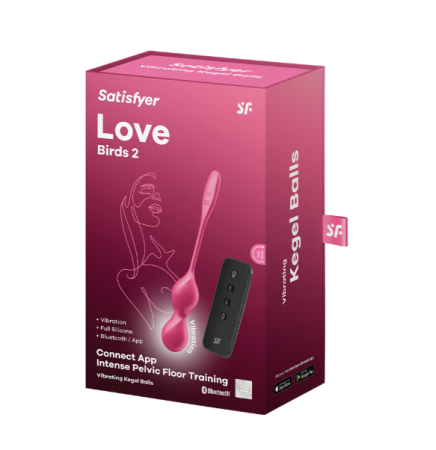 Смарт-виброшарики с пультом ДУ красные Love Birds 2 Satisfyer