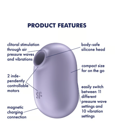 Вакуумно-волновой стимулятор с вибрацией фиолетовый Pro To Go 2 Satisfyer