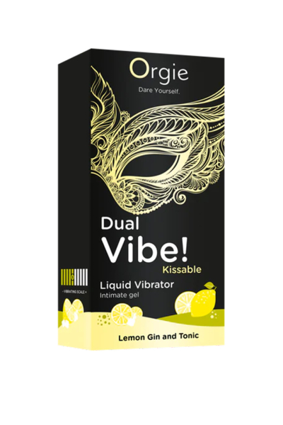 Съедобный жидкий вибратор со вкусом лимона и джин-тоника DUAL VIBE! KISSABLE 15 мл