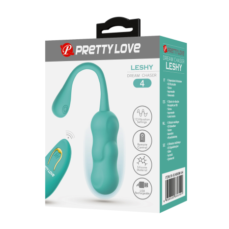Виброяйцо необычной формы Pretty Love Leshy бирюзовое 