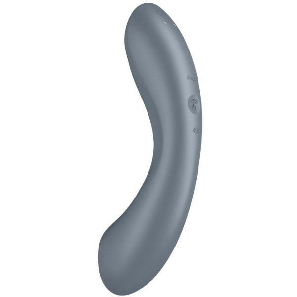 Вакуумный вибростимулятор для клитора и точки G серый Curvy Trinity 1 Satisfyer