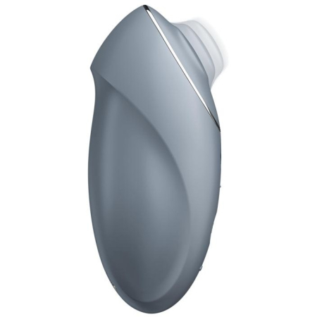 Клиторальный вибростимулятор с пульсацией серо-голубой Tap аnd Climax 1 Satisfyer