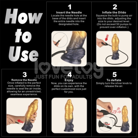 Надувной фаллоимитатор на присоске AERОSX Inflatable Dildo 25 см