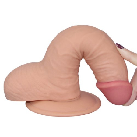 Реалистичный широкий фаллос на присоске The Ultra Soft Dude 18 см