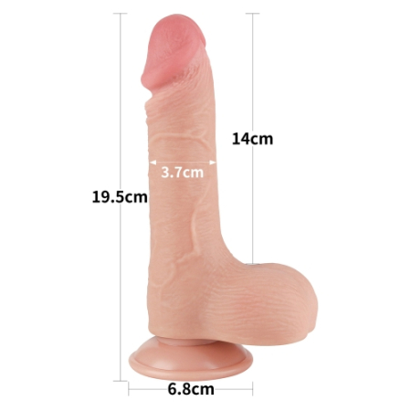 Реалистичный фаллоимитатор с эффектом двойной кожи Sliding-Skin Dual Layer Dong 19 см