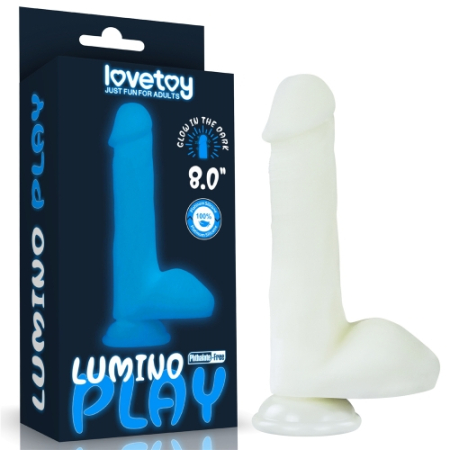 Светящийся в темноте фаллоимитатор на присоске Lumino Play 21 см