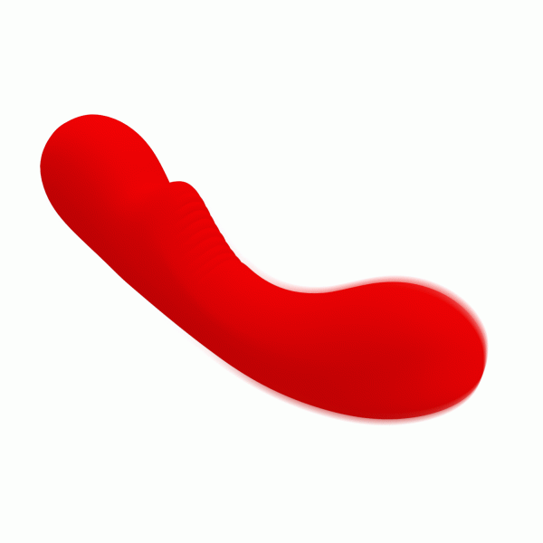 Перезаряжаемый изогнутый вибратор для точки G Pretty Love Matt Super Soft Silicone красный