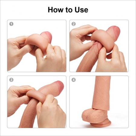 Удлиняющая насадка на пенис Revolutionary Silicone Nature Extender + 4 см