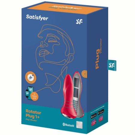Анальный смарт-стимулятор с вибрацией и ротацией красный  Rotator Plug 1+ Satisfyer 