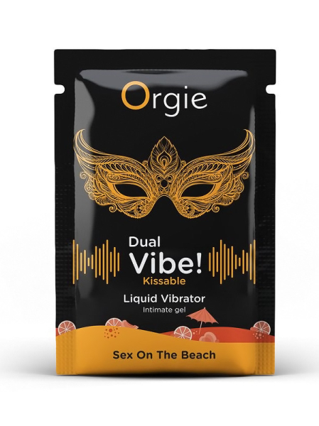 Съедобный жидкий вибратор со вкусом коктейля "Секс на пляже" DUAL VIBE! KISSABLE 1 мл