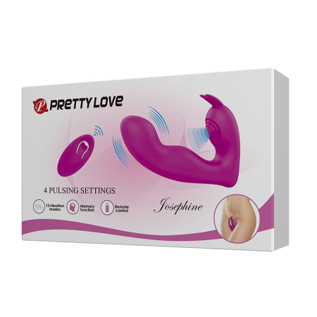 Вибратор для точки G со стимулятором клитора и пультом Pretty Love Josephine