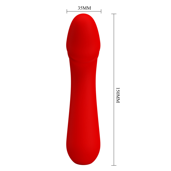 Перезаряжаемый гибкий вибратор для точки G Pretty Love Cetus Super Soft Silicone красный