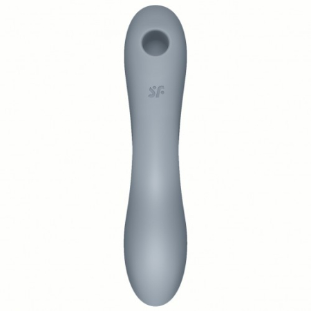 Вакуумный вибростимулятор для клитора и точки G серый Curvy Trinity 3 Satisfyer 