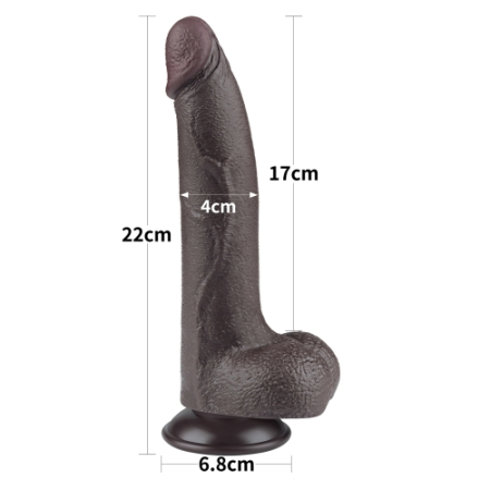 Реалистичный фаллоимитатор на присоске Sliding Skin Dual Layer Dong 22 см