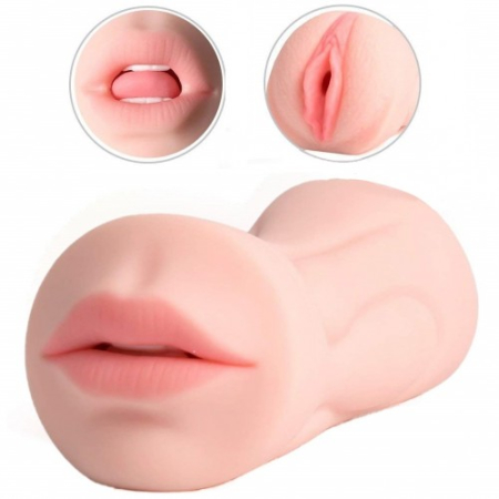 Мастурбатор вагина и ротик с зубками Vagina-Oral sex with teeth