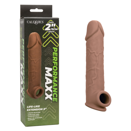 Увеличивающая насадка на член телесного цвета Performance Maxx Life-Like Extension 8"