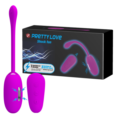 Виброяйцо с электростимуляцией и пультом Pretty Love Shock Fun