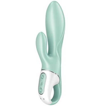 Расширяющийся смарт-вибратор с клиторальным стимулятором зеленый Air Pump Bunny 5+ Satisfyer 