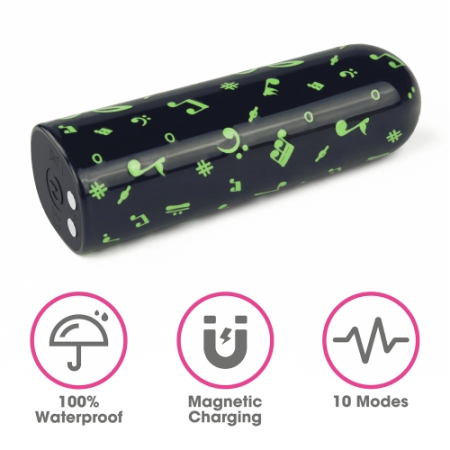Светящийся в темноте перезаряжаемый мини вибратор LoveToy Music Massager