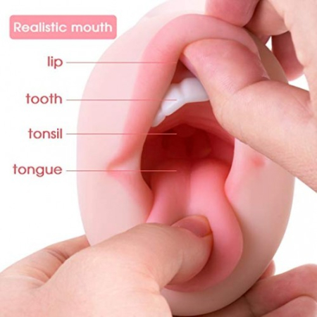 Мастурбатор вагина и ротик с зубками Vagina-Oral sex with teeth