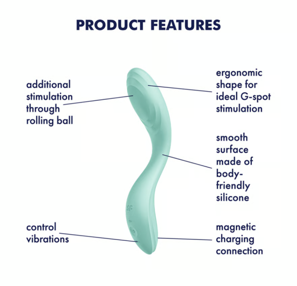 Вибратор для точки G с катающимся шариком мятный Rrrolling Pleasure Satisfyer 