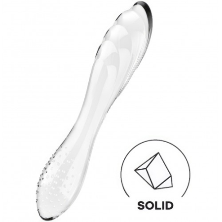Двусторонний фаллоимитатор из стекла прозрачный Dazzling Crystal 1 Satisfyer