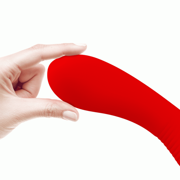 Перезаряжаемый изогнутый вибратор для точки G Pretty Love Matt Super Soft Silicone красный
