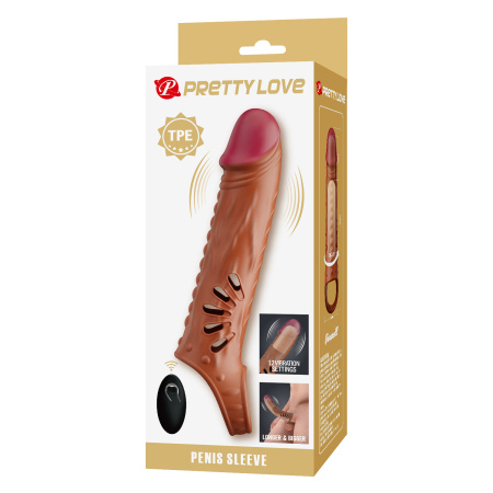 Удлиняющая насадка на пенис с вибрацией Pretty Love Boswell 