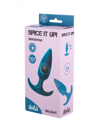 Анальная пробка со смещенным центром тяжести лазурная Spice it up Delight