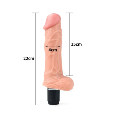 Реалистичный гнущийся вибратор с мошонкой Xtreme Flexi 22 см