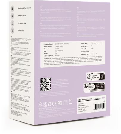 Интерактивное смарт-виброяйцо SVAKOM PHOENIX NEO 2 Pastel Lilac