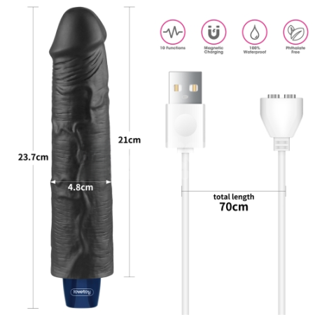 Реалистичный вибратор REAL SOFTEE 24 см BLACK